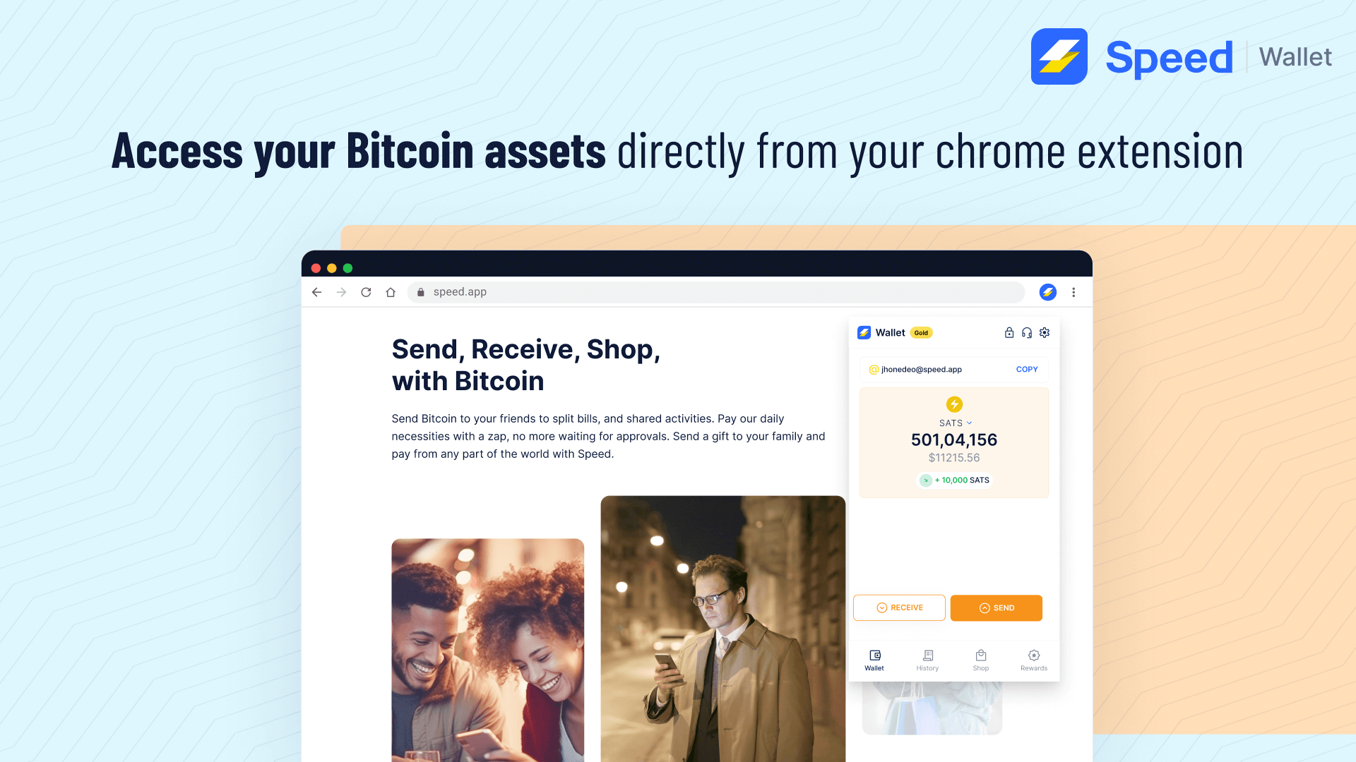 Access your Bitcoin assets directly from your chrome extension